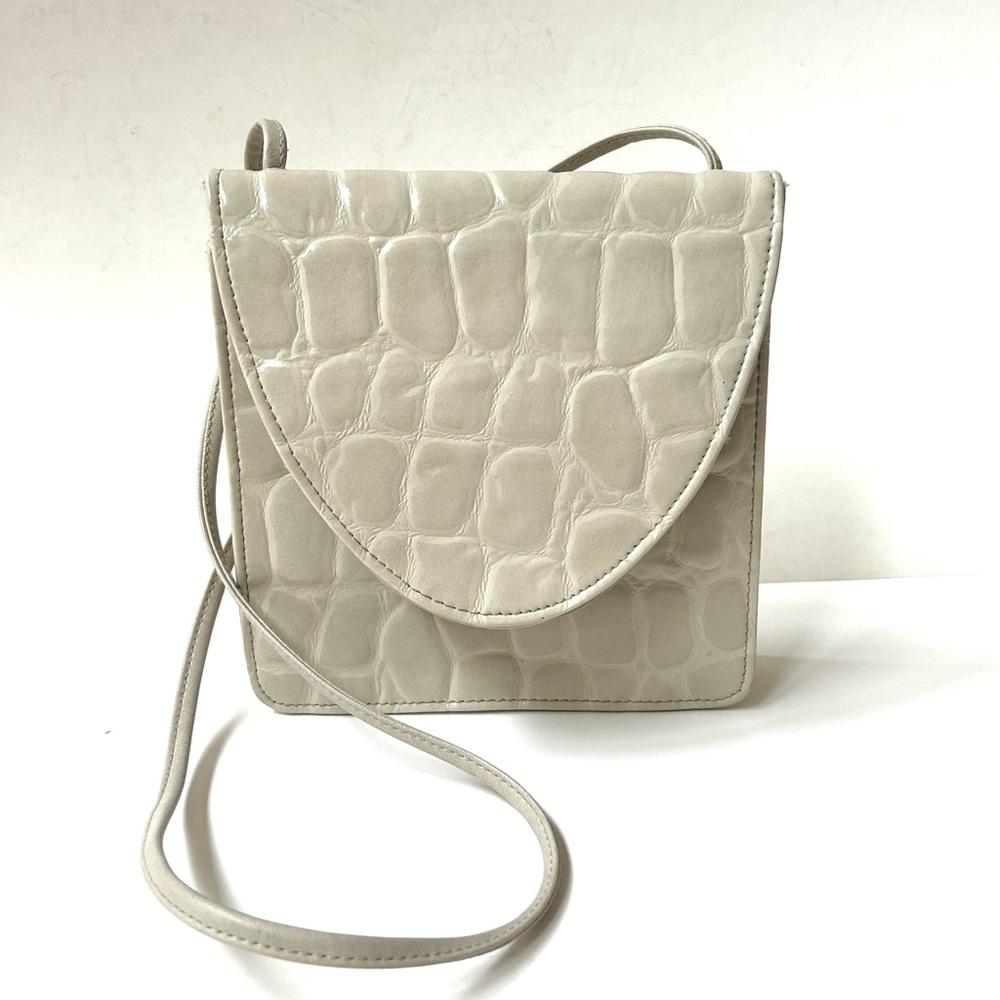 Dover Croco Embossed Leather Structured Crossbody/Shoulder Bag Like New.